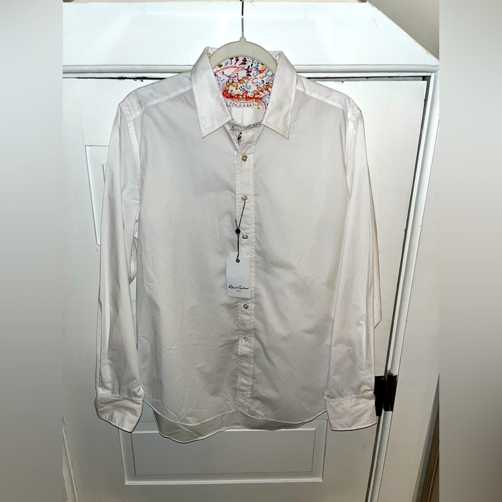 NWT Robert Graham classic white collar shirt ✨